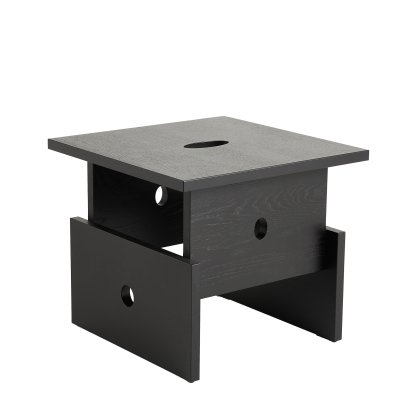 Wood Box Coffee Table, Black lacquered oak