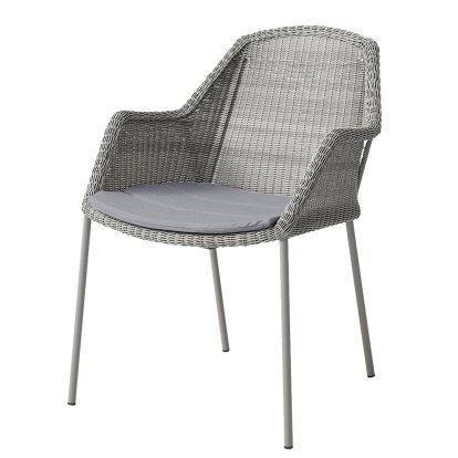 Breeze Chair, Taupe, With seat cushion, Natté - Grey