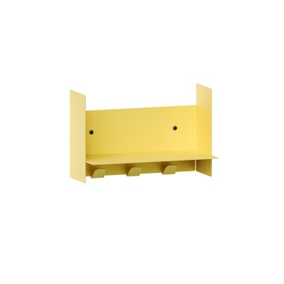 Pli Wall Shelf Classic, 30 cm, Naples yellow, With hooks