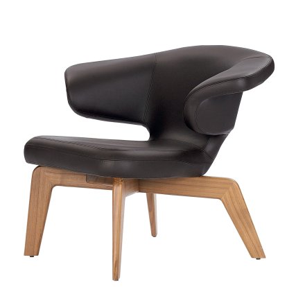 Munich Lounge Chair, Classic Leather chocolate, Walnut