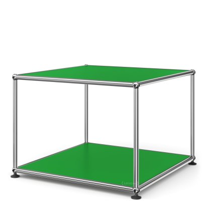 USM Haller Side Table 50, Both panels metal, USM green