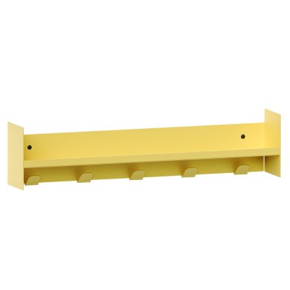 Pli Wall Shelf Slim, 60 cm, Naples yellow, With hooks