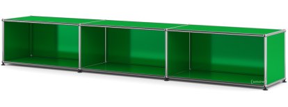 USM Haller Lowboard XL, Customisable, USM green, Open, 35 cm