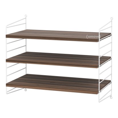 String System Shelf S, 30 cm, White, Walnut veneer