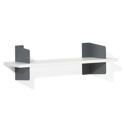 Wall Shelf Atelier, MDF melamine white, Basalt grey, Version 1, 100 cm