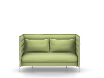 Alcove Sofa, Two-seater (H94 x W164 x D84 cm), Laser, Light grey / pastel green