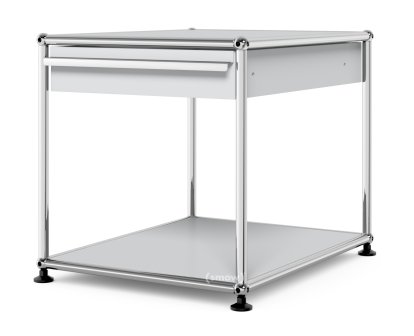USM Haller Side Table with Drawer, USM matte silver