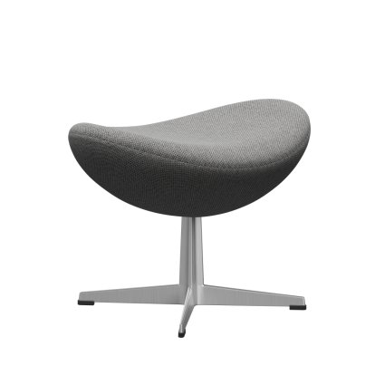Egg Footstool, Re-wool, 108 - Off white / natural, Satin polished aluminium