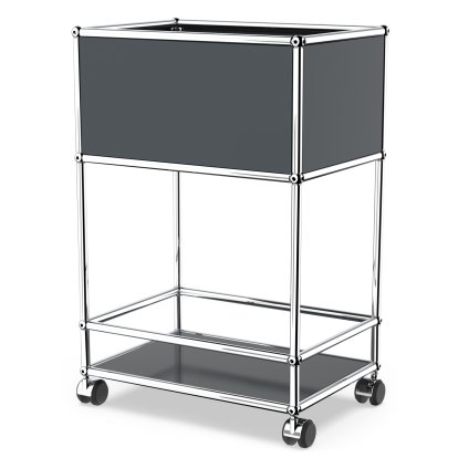 USM Haller Bar Sideboard Type II, Anthracite RAL 7016, Soft castors for hard floor surfaces