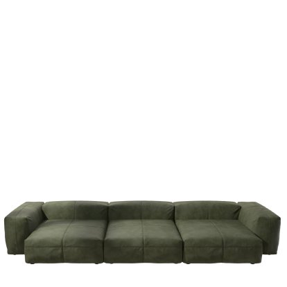 Vetsak Sofa Set 5, Leather - Olive, Without cushion