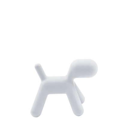Puppy Stool, Medium (H 45 x W 34 x D 56,5 cm), Polyethylene (intended for use outdoors), Matt white (1700 C)