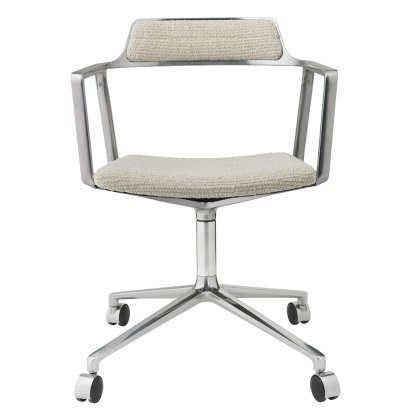 Swivel 452 Swivel Chair on Castors, Viscose-wool mix Wavy, Polished