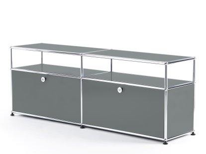 USM Haller TV-Board with Extension, Mid grey RAL 7005