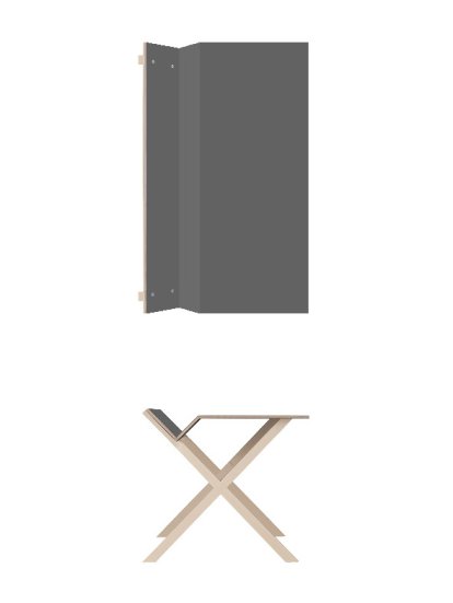 Kant Bureau, FU (plywood, birch) laminate dark grey silk mat, 140 cm
