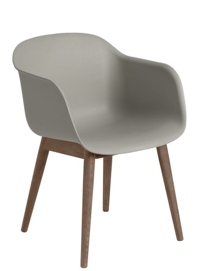 Details Muuto Fiber Armchair Wood Fiber Armchair Wood, Grey / dark brown