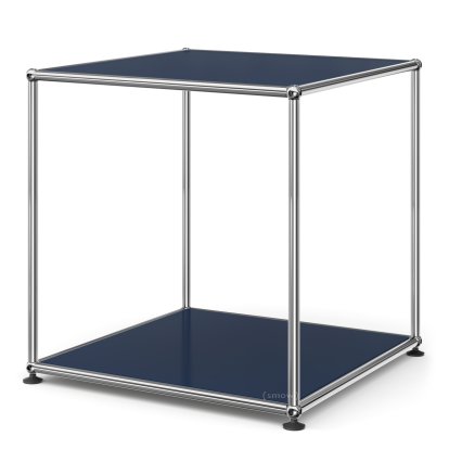 USM Haller Side Table 50 High, Both panels metal, Steel blue RAL 5011