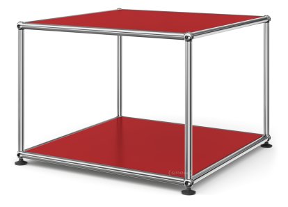 USM Haller Side Table 50, Both panels metal, USM ruby red