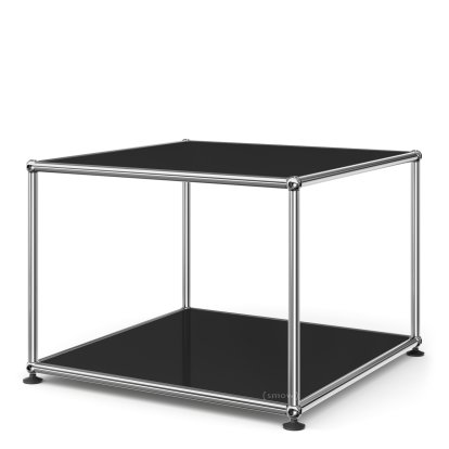 USM Haller Side Table 50, Both panels metal, Graphite black RAL 9011