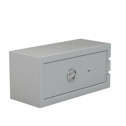 Balzsafe CONNECT Safe for USM Haller Shelves, 75 cm x 35 cm x 35 cm, Matte silver RAL 9006, Key lock