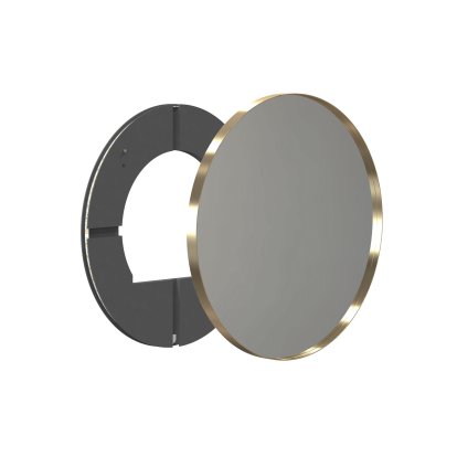 Unu mirror with LED lighting round (set), ø 60 cm, Brushed gold