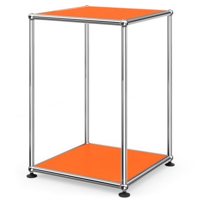USM Haller Side Table 35 High, Both panels metal, Pure orange RAL 2004