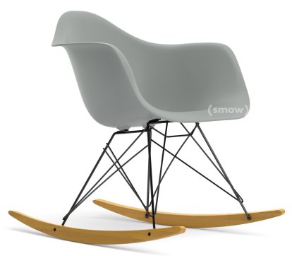 Eames Plastic Armchair RE RAR, Light grey, Coated basic dark, Yellowish maple
