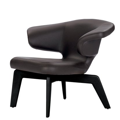 Munich Lounge Chair, Classic Leather chocolate, black stained