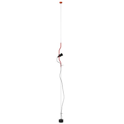 Parentesi Dimmer Floor and Ceiling Lamp, Red, without illuminant