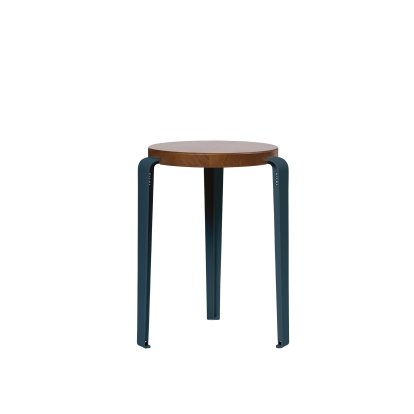 Lou Stool, Solid Wood, Tinted oak, Midnight blue