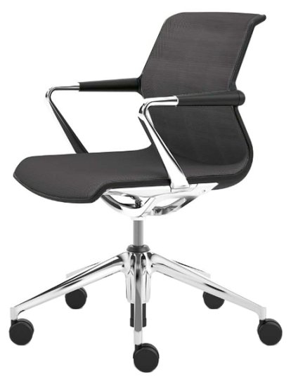 Unix Chair with Five Star Base, Silk Mesh dimgrey, Basic dark