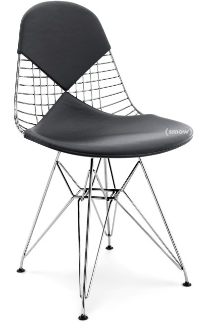 Seat Cushion for Wire Chair (DKR/DKW/DKX/LKR), Seat and backrest cushion (Bikini), Leather (Standard), Asphalt