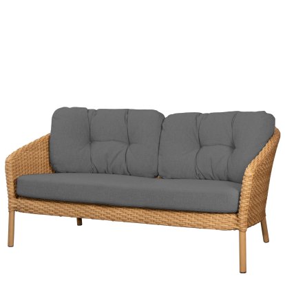 Ocean Lounge large 2-seater sofa, Large flat Weave - Natural, AirTouch - Grey