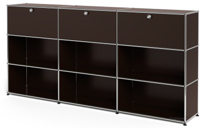 USM Haller Highboard XL, Customizable, USM brown, With 3 drop-down