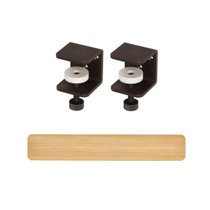 Tiptoe Wall Shelf, Solid Oak, Wall shelf 120 cm, Dark varnished steel
