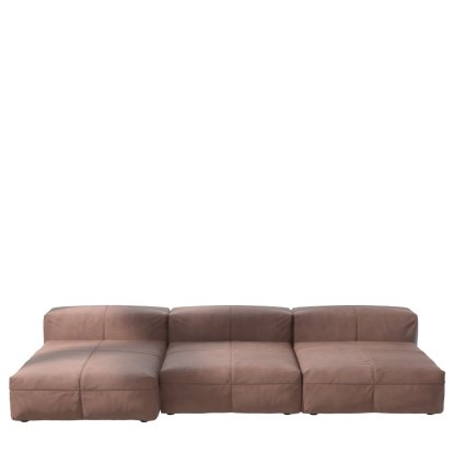 Vetsak Sofa Set 4, Leather - Stone, Without cushion