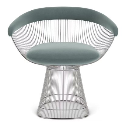 Platner Armchair, Knoll Velvet, Swan