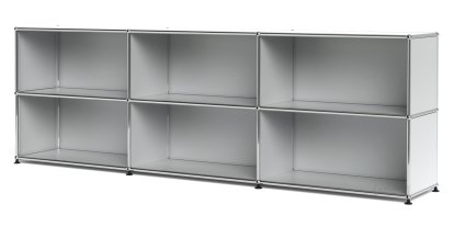 USM Haller Sideboard XL, Customisable, USM matte silver, Open, Open
