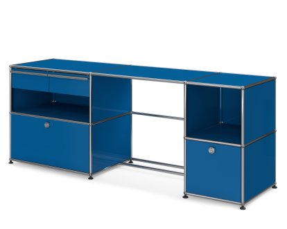 USM Haller Desktop Type 3, Gentian blue RAL 5010, Adjustable feet