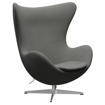 Egg Chair, Re-wool, 158 - Taupe/natural, Satin polished aluminium, Without footstool