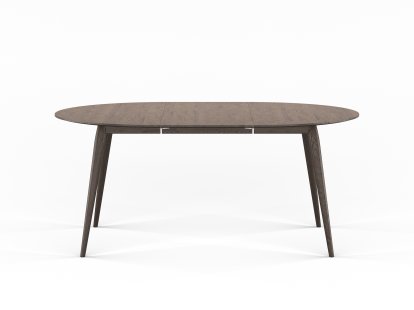 PLAYdinner Round, Smoked oak, L 120-170 cm, Smoked oak