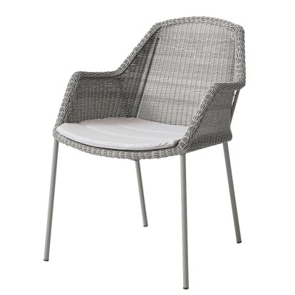 Breeze Chair, Taupe, With seat cushion, Natté - Light grey