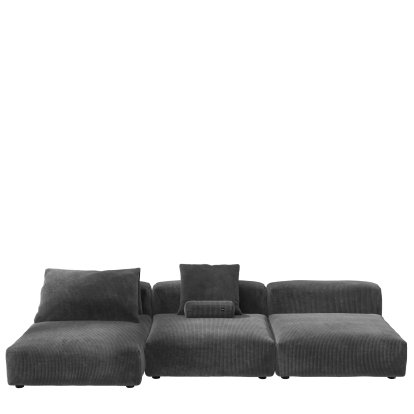 Vetsak Sofa Set 4, Cord velours - Dark grey, With cushions