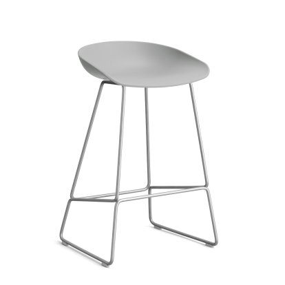 About A Stool AAS 38, Kitchen version: seat height 64 cm, Stainless steel, Concrete grey 2.0