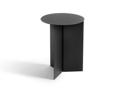 Slit Side Table, Steel, H 47 x Ø 35 cm, Black powder coated