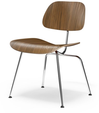 Plywood Group DCM, Black pigmented walnut, Polished chrome
