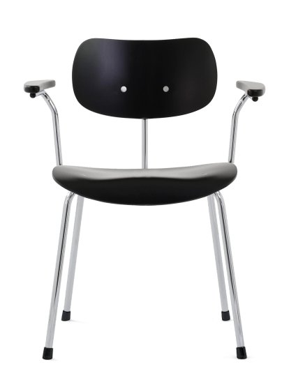 SE 68, Non-stackable, Without upholstery, Chrome-plated, With armrests, Black stained