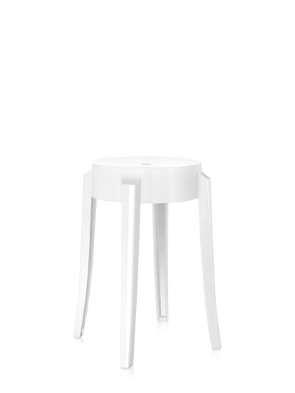 Charles Ghost, Base 39 x Seat 26,5 x Height 46, Opaque, Shining white