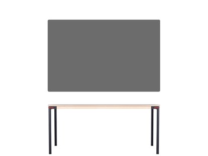 Seiltänzer Table, 75 x 160 x 90 cm, Laminate silk-matt dark grey, Red