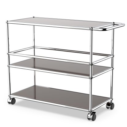 USM Haller Bar Trolley Type III, USM brown, Soft castors for hard floor surfaces