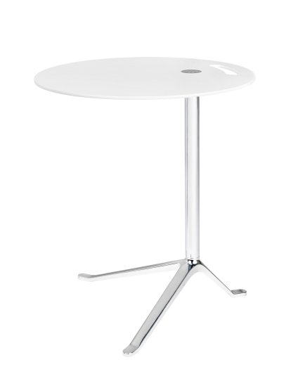 Little Friend, Fixed height, White table top / polished frame